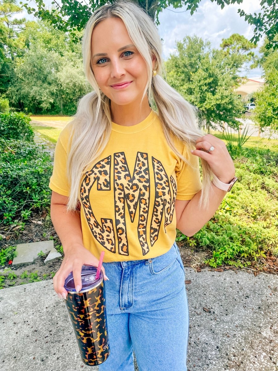 Monogrammed 'Leopard' Big Print T-Shirt - United Monograms