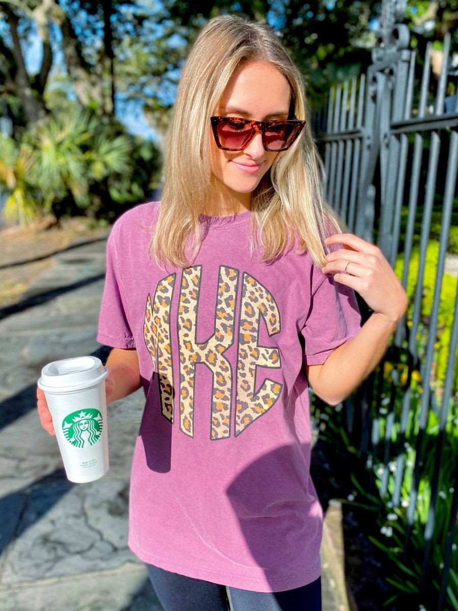 Monogrammed 'Leopard' Big Print T-Shirt - United Monograms