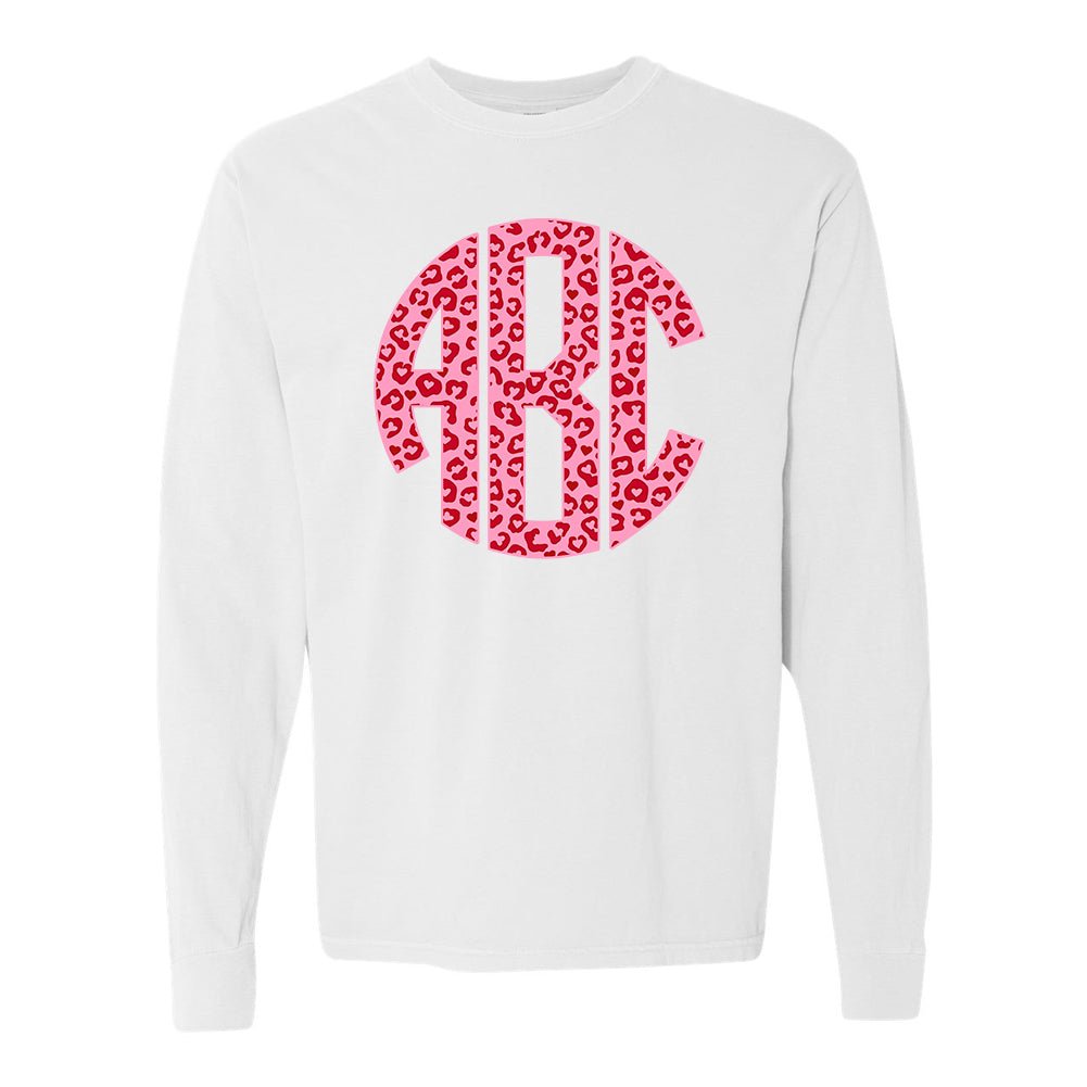 Monogrammed 'Leopard Love' Big Print Long Sleeve T-Shirt - United Monograms