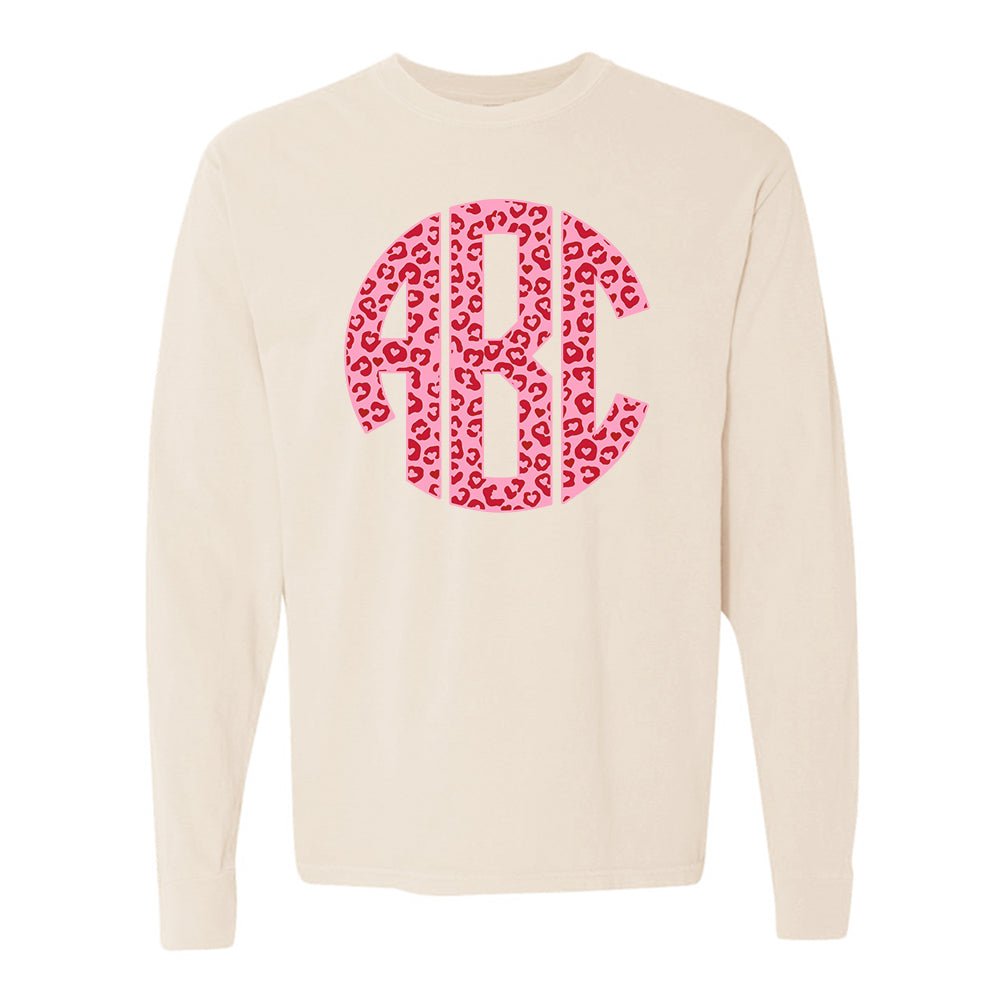 Monogrammed 'Leopard Love' Big Print Long Sleeve T-Shirt - United Monograms