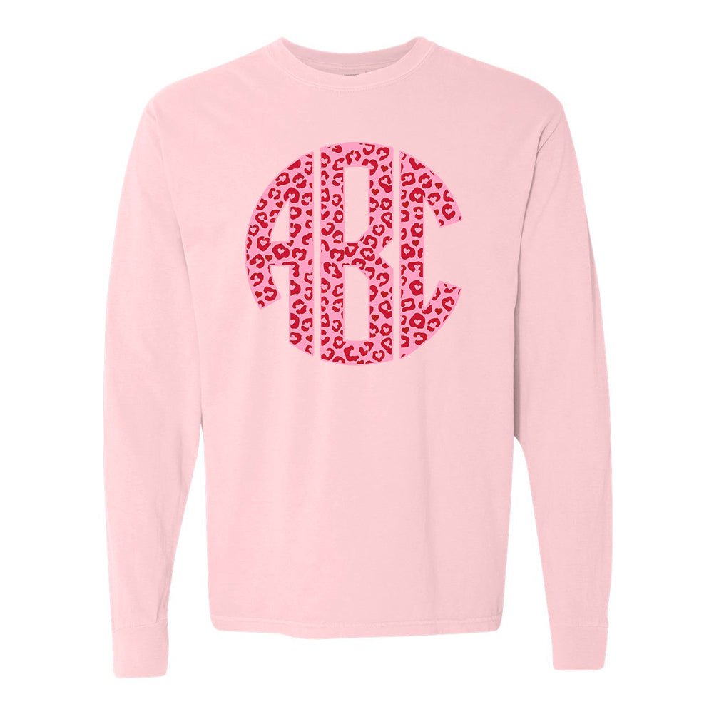 Monogrammed 'Leopard Love' Big Print Long Sleeve T-Shirt - United Monograms