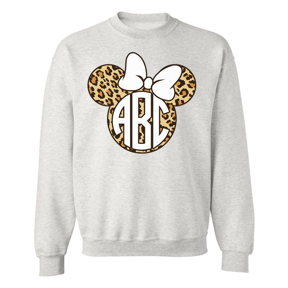 Monogrammed 'Leopard Minnie' Crewneck Sweatshirt - United Monograms