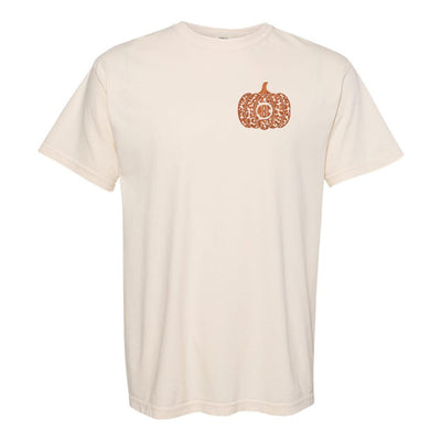 Monogrammed Leopard Pumpkin Comfort Colors T-Shirt - United Monograms