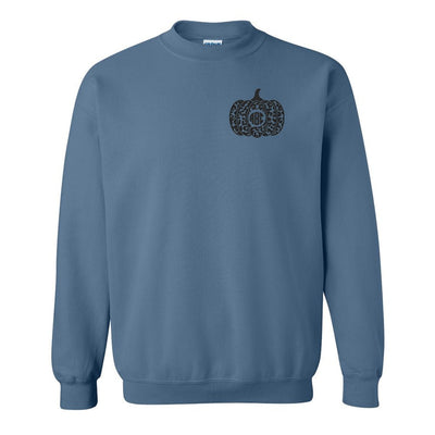 Monogrammed Leopard Pumpkin Crewneck Sweatshirt - United Monograms