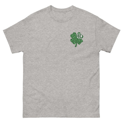 Monogrammed 'Leopard Shamrock' Basic T-Shirt - United Monograms