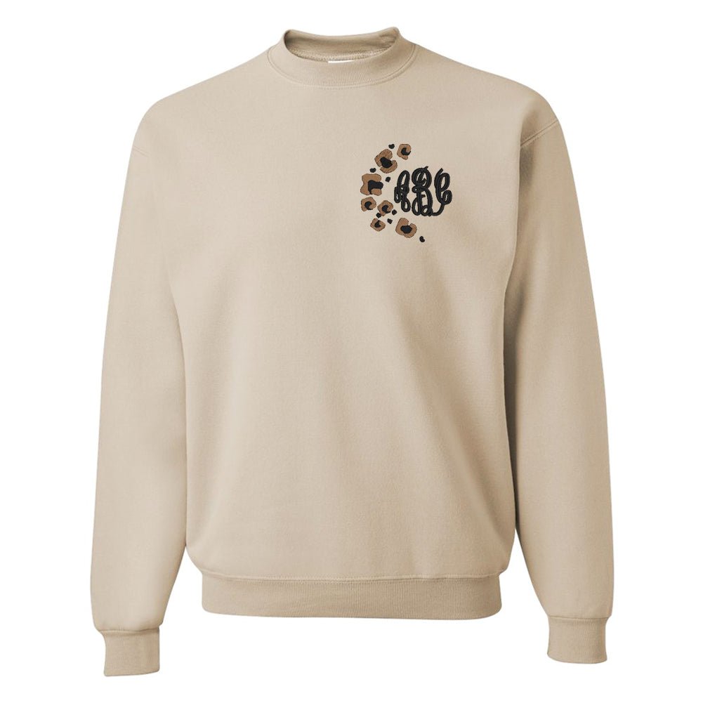 Monogrammed Leopard Spots Crewneck Sweatshirt - United Monograms