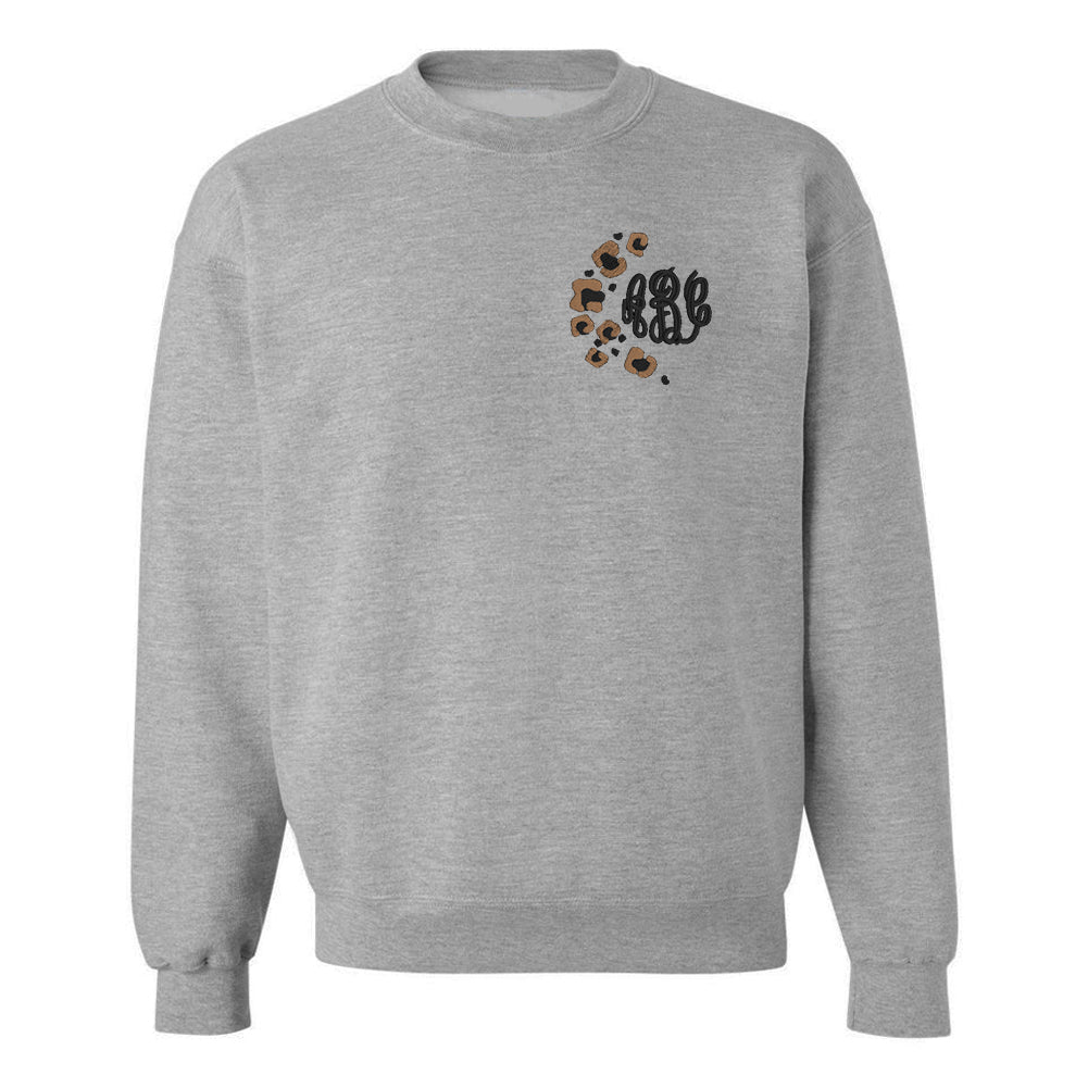 Monogrammed Leopard Spots Crewneck Sweatshirt - United Monograms