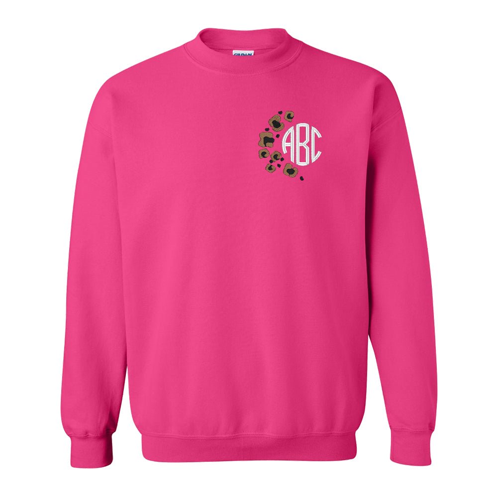 Monogrammed Leopard Spots Crewneck Sweatshirt - United Monograms