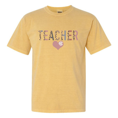 Monogrammed 'Leopard Teacher' T-Shirt - United Monograms