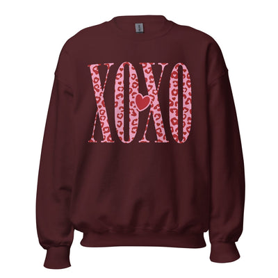 Monogrammed 'Leopard XOXO' Crewneck Sweatshirt - United Monograms