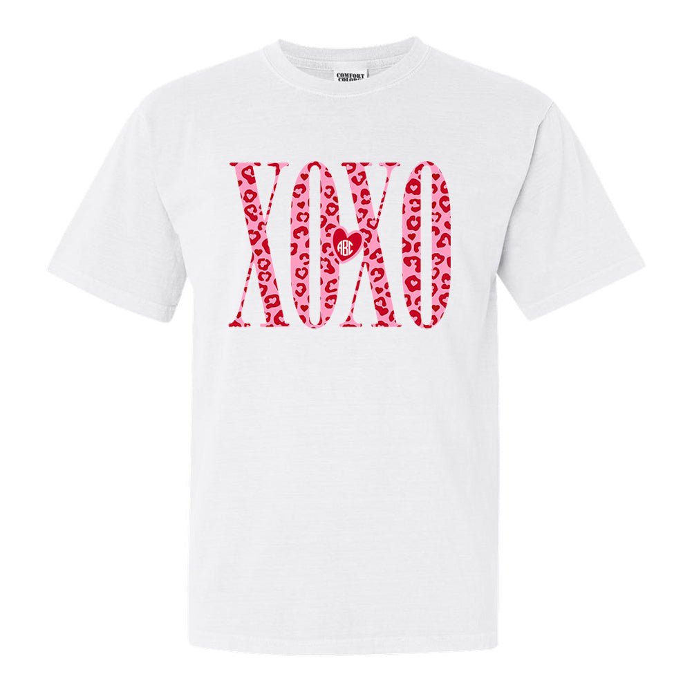 Monogrammed 'Leopard XOXO' T-Shirt - United Monograms