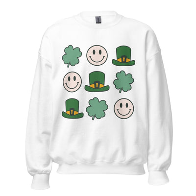 Monogrammed 'Leprechaun, Shamrock & 'Smileys' Sweatshirt - United Monograms