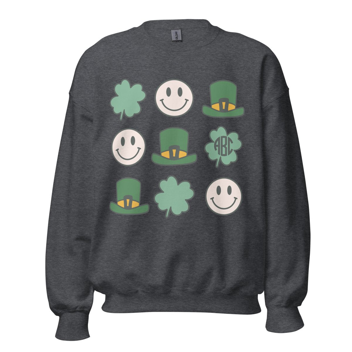 Monogrammed 'Leprechaun, Shamrock & 'Smileys' Sweatshirt - United Monograms