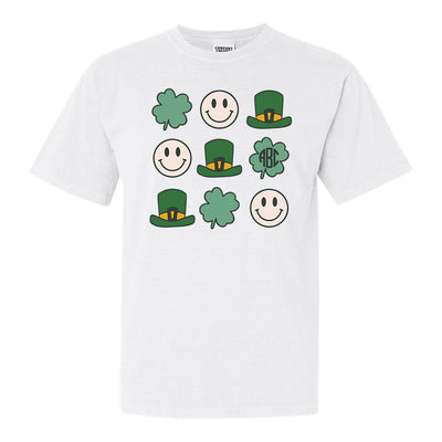 Monogrammed 'Leprechaun, Shamrock & Smileys' T-Shirt - United Monograms