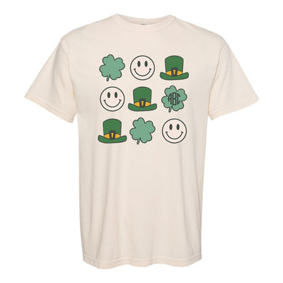 Monogrammed 'Leprechaun, Shamrock & Smileys' T-Shirt - United Monograms