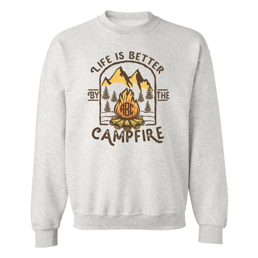 Monogrammed 'Life is Better by the Campfire' Crewneck Sweatshirt - United Monograms