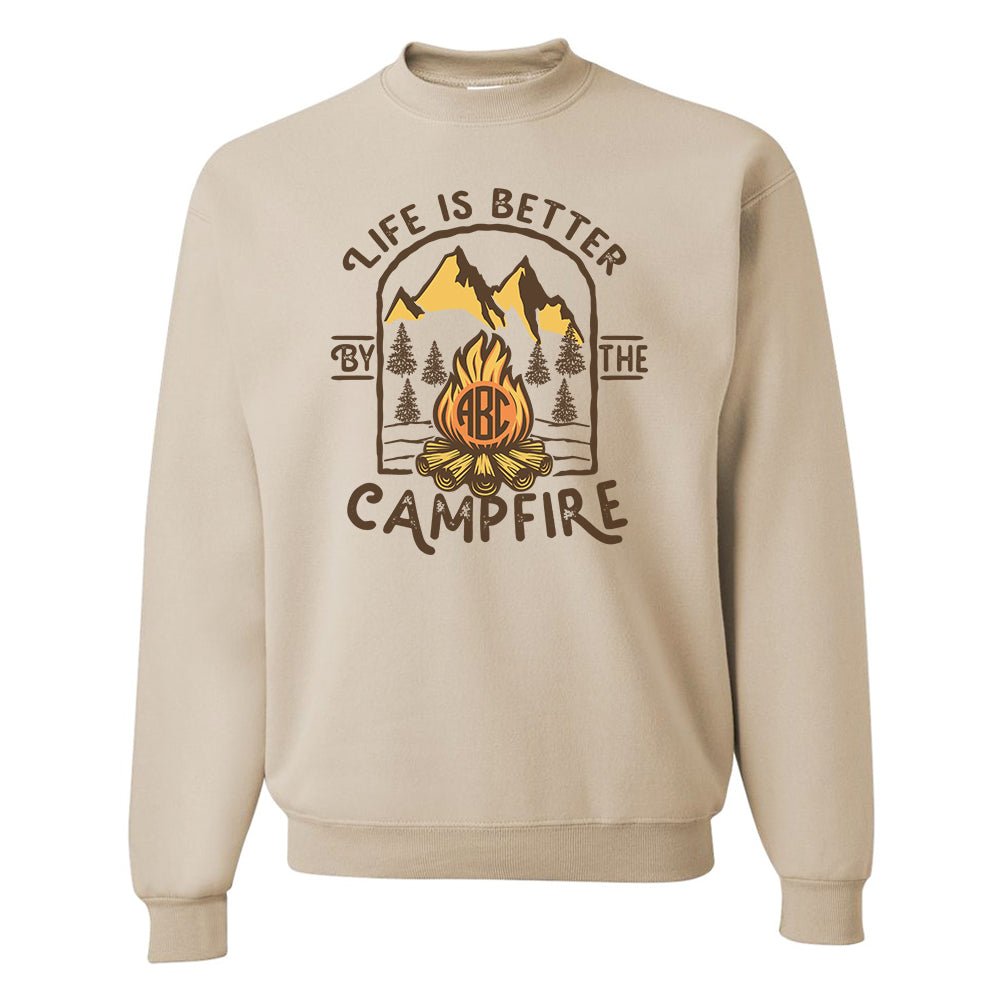 Monogrammed 'Life is Better by the Campfire' Crewneck Sweatshirt - United Monograms