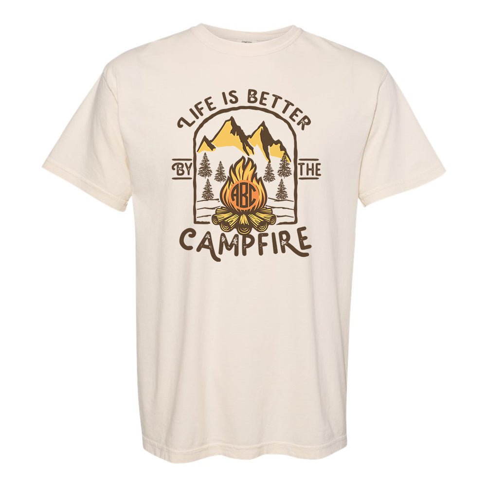 Monogrammed 'Life is Better by the Campfire' T-Shirt - United Monograms