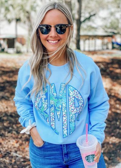 Monogrammed Lilly Big Print Crewneck Sweatshirt - United Monograms