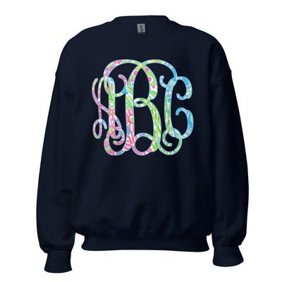 Monogrammed Lilly Big Print Crewneck Sweatshirt - United Monograms