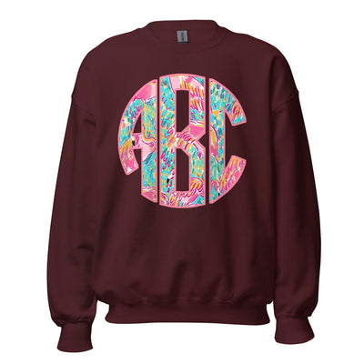 Monogrammed Lilly Big Print Crewneck Sweatshirt - United Monograms