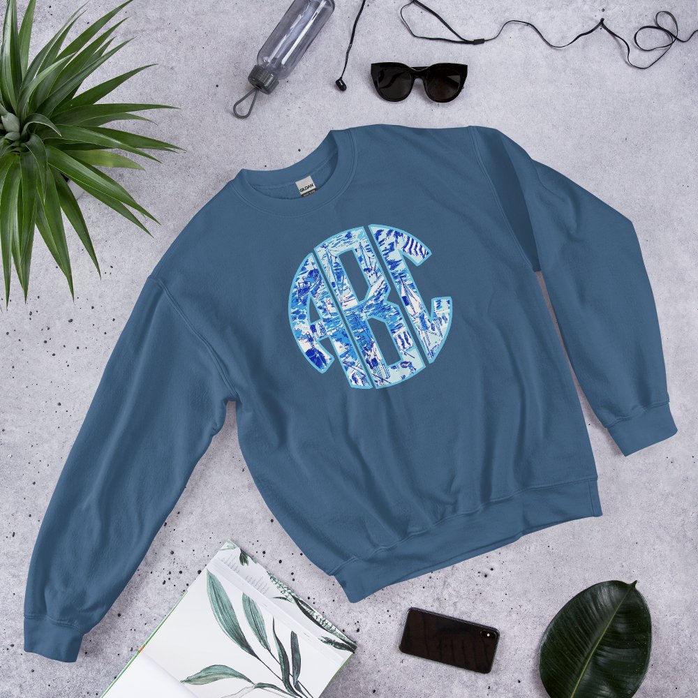 Monogrammed Lilly Big Print Crewneck Sweatshirt - United Monograms