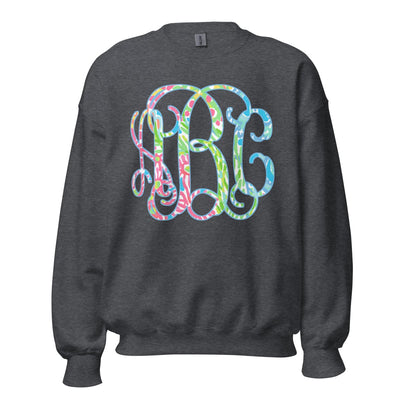 Monogrammed Lilly Big Print Crewneck Sweatshirt - United Monograms