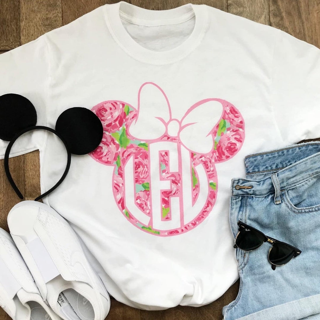 Monogrammed Lilly Minnie Mouse Basic T Shirt United Monograms