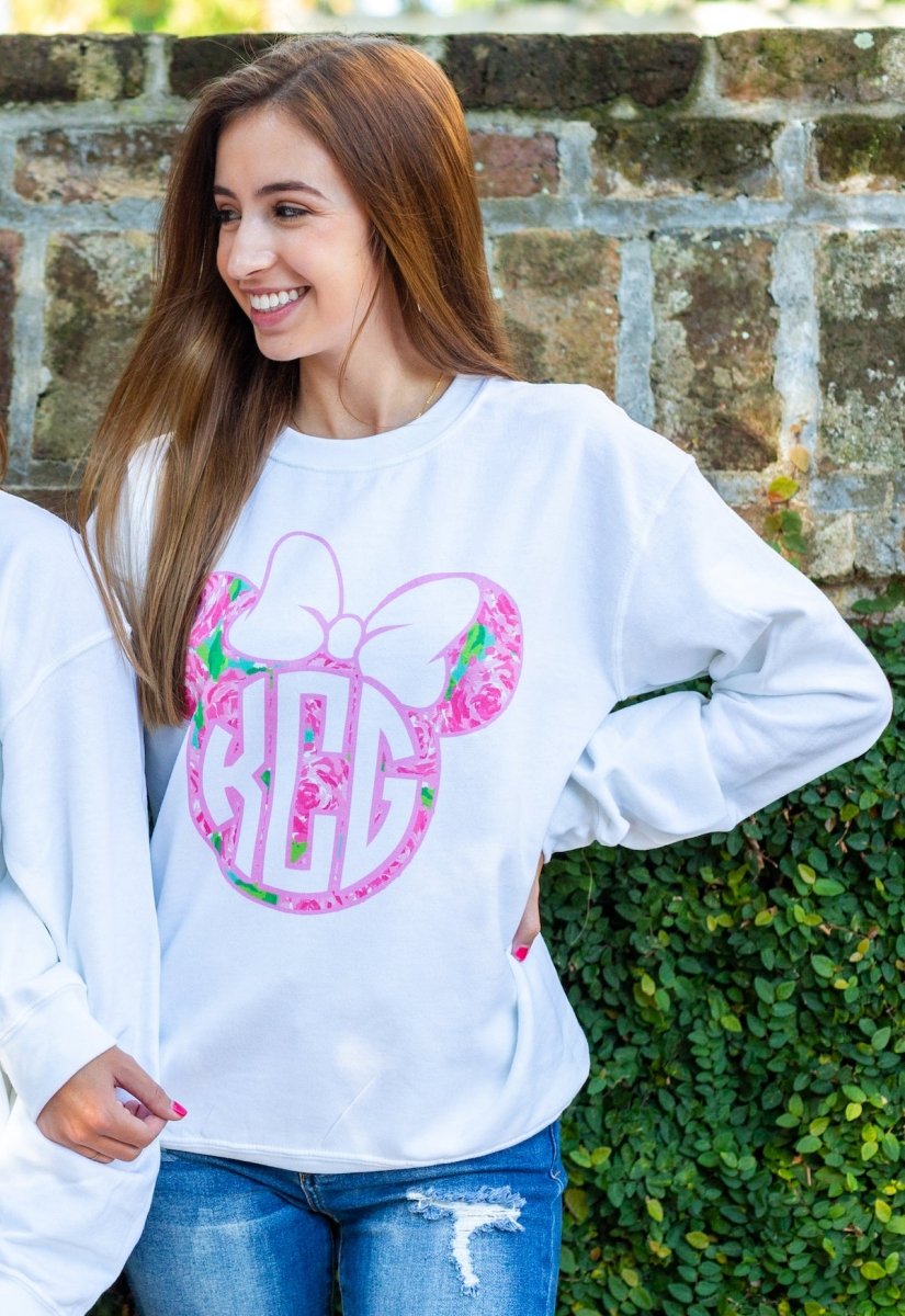 Monogrammed Lilly Minnie Mouse Crewneck Sweatshirt United Monograms