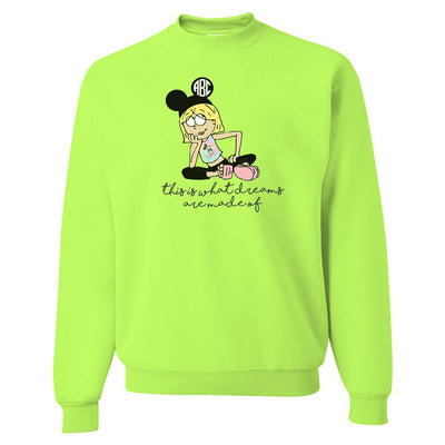 Monogrammed 'Lizzie McGuire Disney' Neon Crewneck Sweatshirt - United Monograms