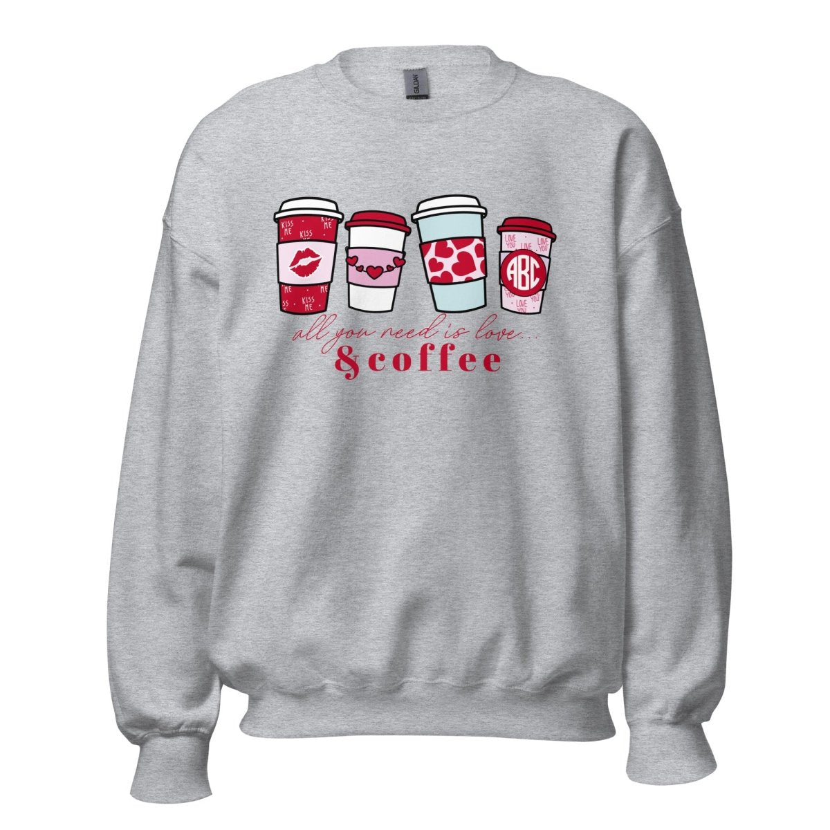 Monogrammed 'Love & Coffee' Crewneck Sweatshirt - United Monograms