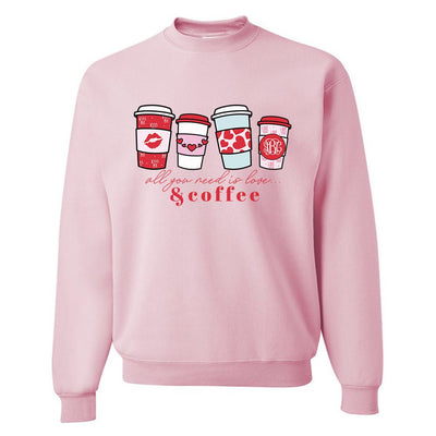 Monogrammed 'Love & Coffee' Crewneck Sweatshirt - United Monograms