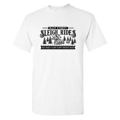 Monogrammed 'Main Street Mickey Sleigh Rides' Basic T-Shirt - United Monograms