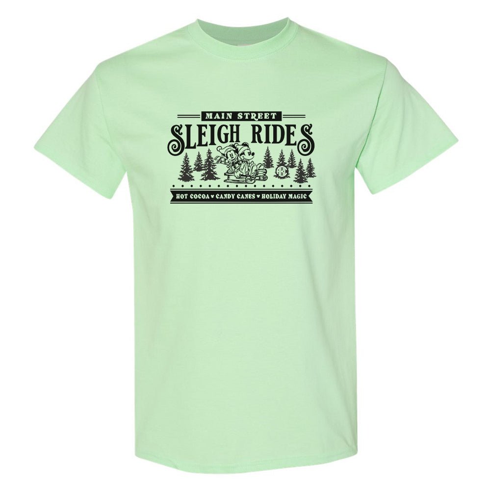 Monogrammed 'Main Street Mickey Sleigh Rides' Basic T-Shirt - United Monograms