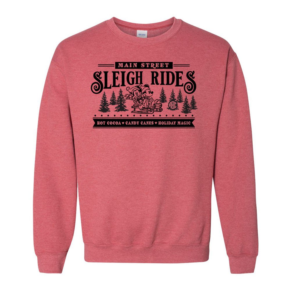 Monogrammed 'Main Street Mickey Sleigh Rides' Crewneck Sweatshirt - United Monograms