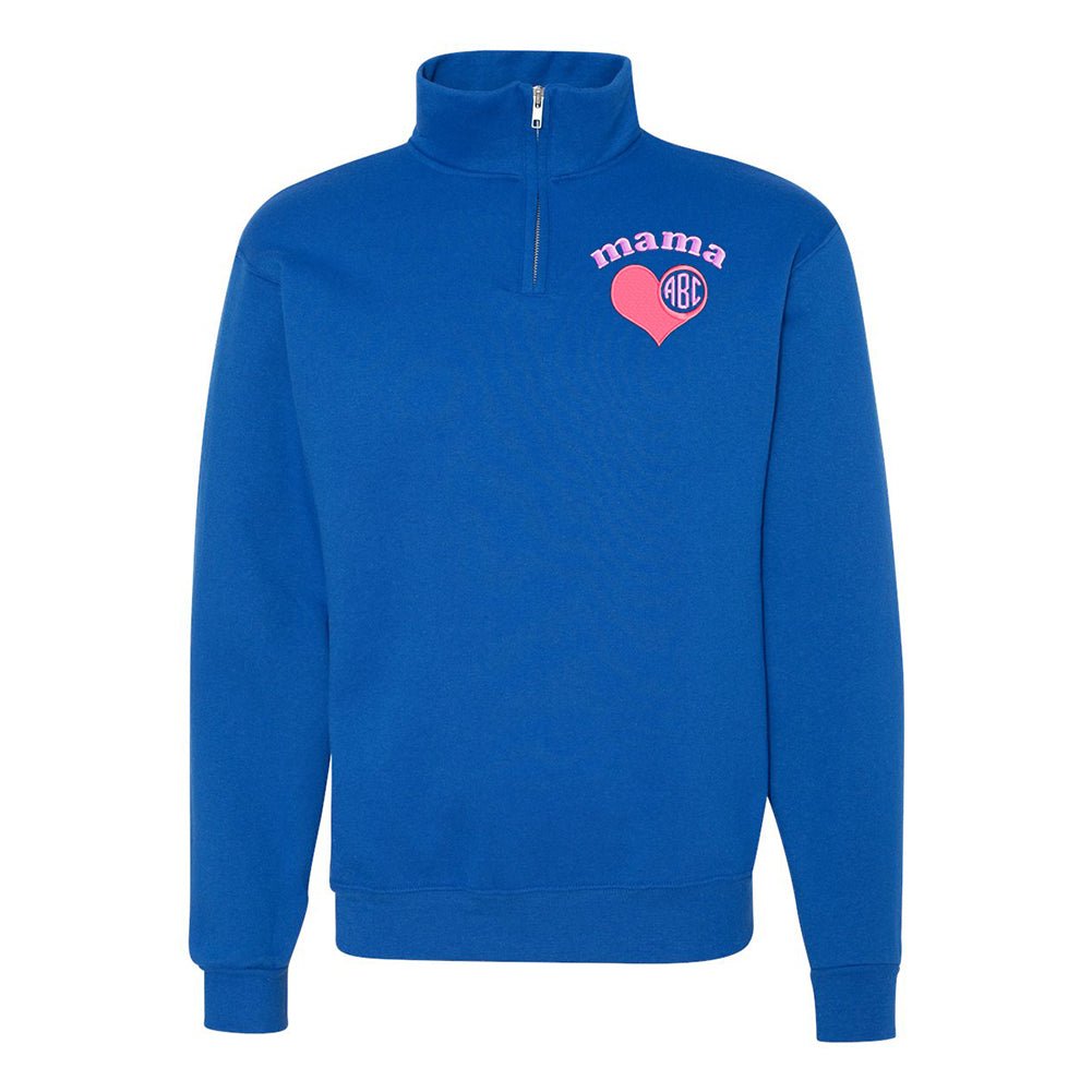 Monogrammed Mama Quarter Zip Sweatshirt - United Monograms