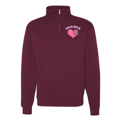 Monogrammed Mama Quarter Zip Sweatshirt - United Monograms