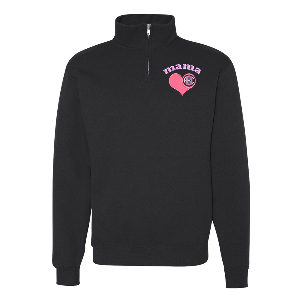 Monogrammed Mama Quarter Zip Sweatshirt - United Monograms