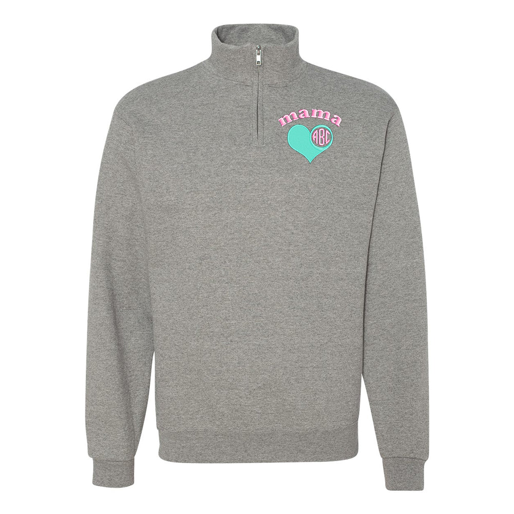 Monogrammed Mama Quarter Zip Sweatshirt - United Monograms