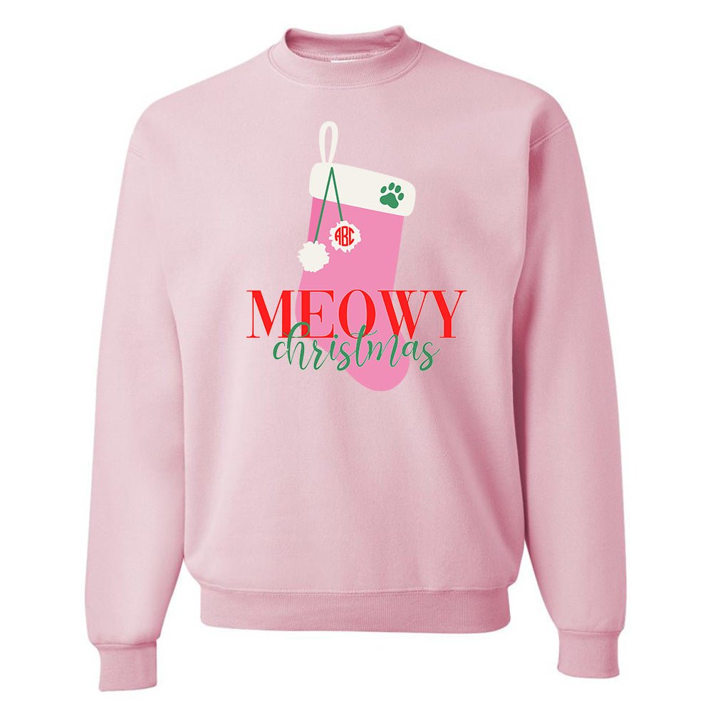 Monogrammed 'Meowy Christmas' Crewneck Sweatshirt - United Monograms