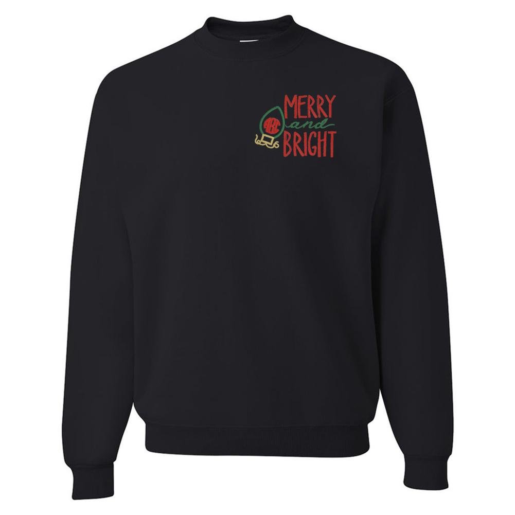 Monogrammed Merry & Bright Crewneck Sweatshirt - United Monograms