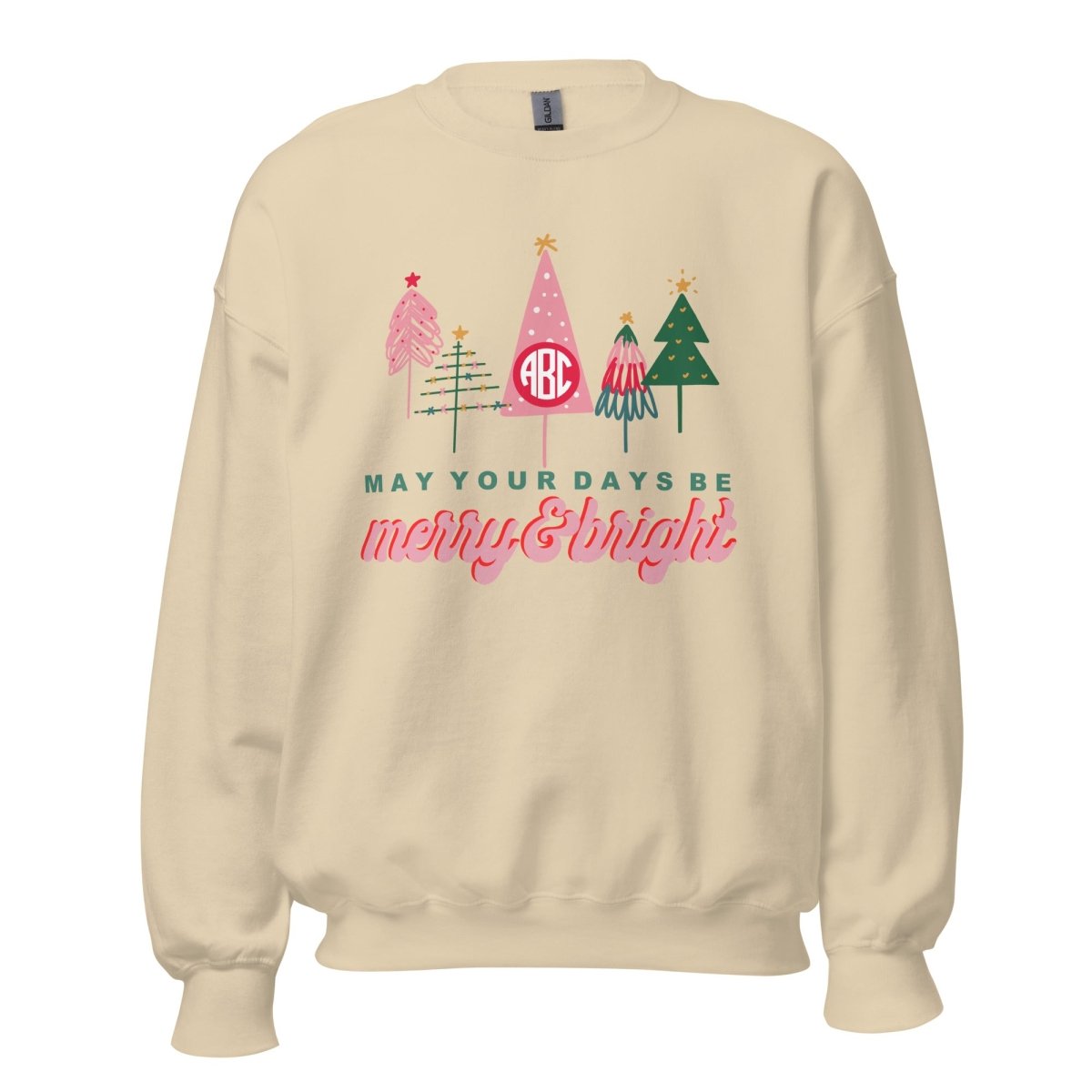 Monogrammed 'Merry & Bright' Crewneck Sweatshirt - United Monograms