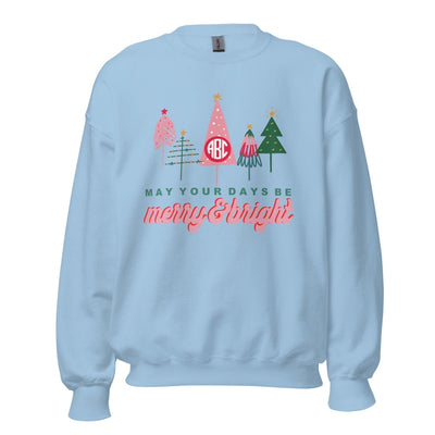 Monogrammed 'Merry & Bright' Crewneck Sweatshirt - United Monograms