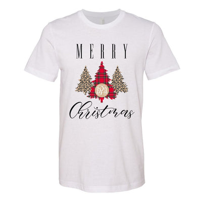 Monogrammed 'Merry Christmas' Pattern Premium T-Shirt - United Monograms