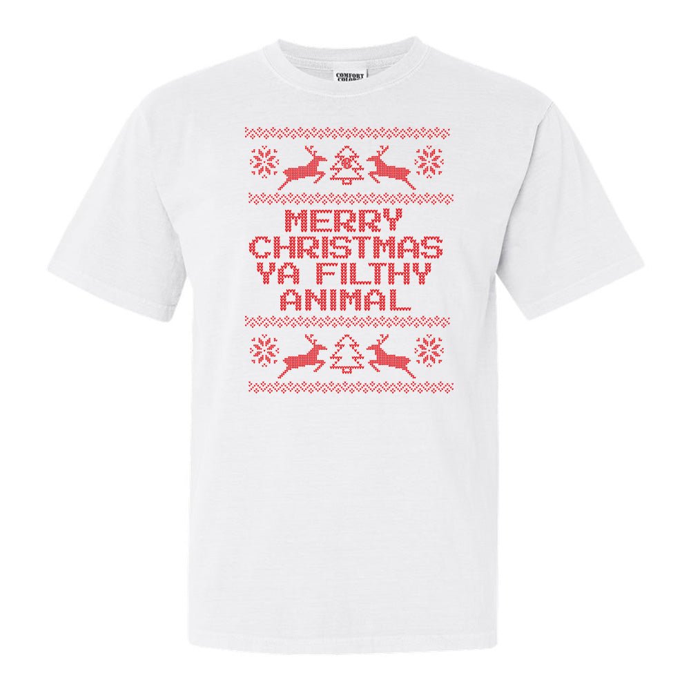 Monogrammed 'Merry Christmas ya Filthy Animal' T-Shirt - United Monograms