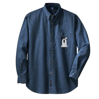 Monogrammed Mickey Ghost Oversized Denim Shirt - United Monograms