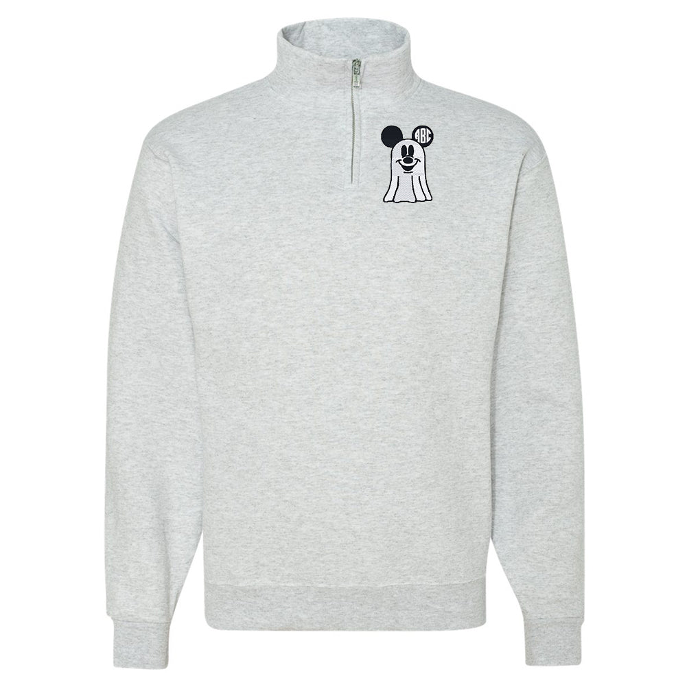 Monogrammed Mickey Ghost Quarter Zip Sweatshirt - United Monograms