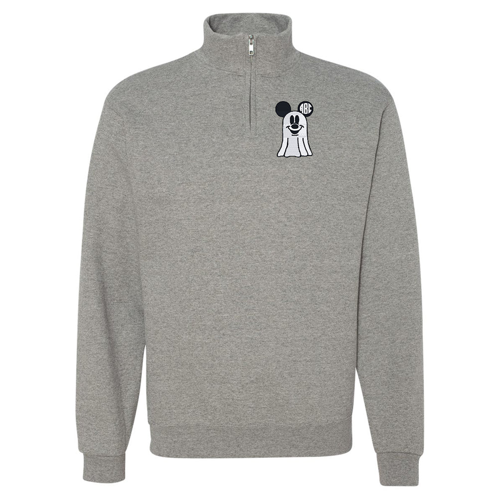 Monogrammed Mickey Ghost Quarter Zip Sweatshirt - United Monograms