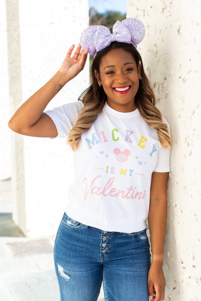 Monogrammed 'Mickey Is My Valentine' T-Shirt - United Monograms