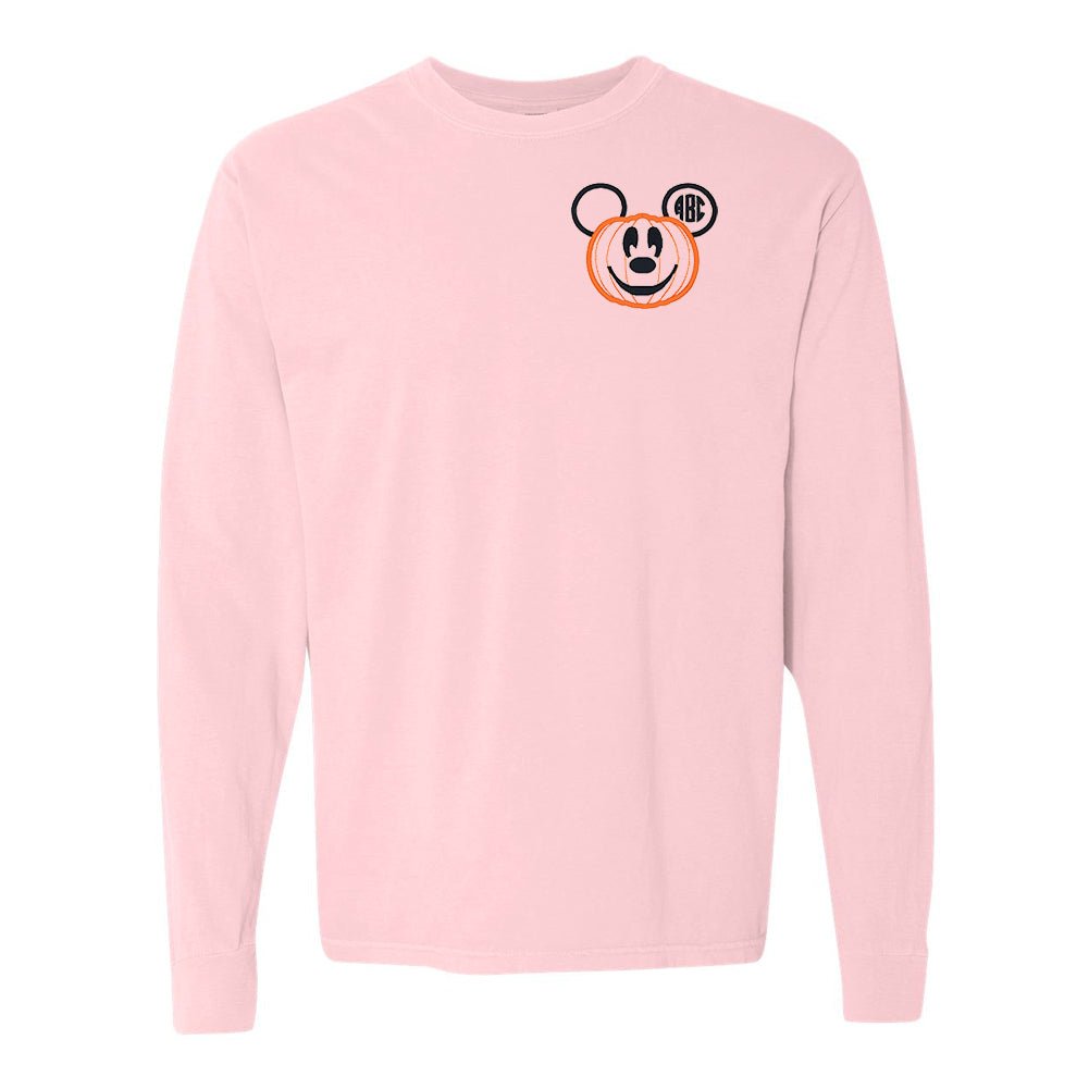 Monogrammed Mickey Pumpkin Comfort Colors Long Sleeve T-Shirt - United Monograms